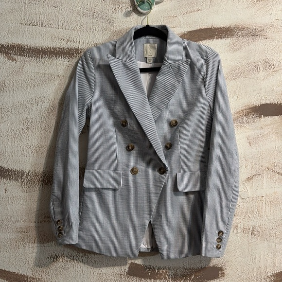 Joie Striped Seersucker Blazer - Picture 2 of 5